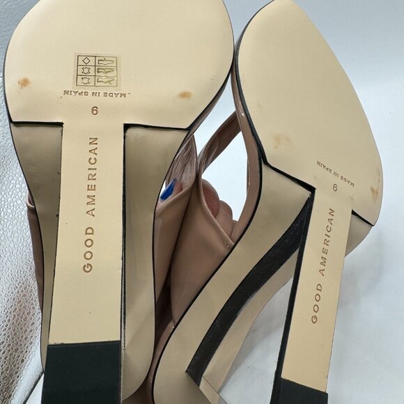 New Kardashian Good American Clear Wedge Sandals Dusty Patent Size 9 Women $200 - Picture 9 of 10